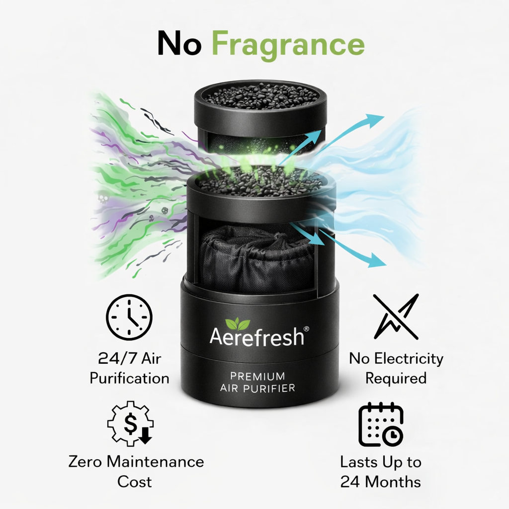 Aerefresh Natural Activated Carbon Air Purifier – Odor & Smoke Remover (No Electricity)